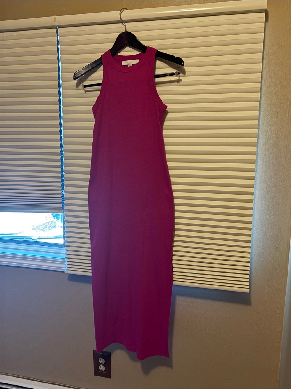 LOFT Magenta Sleeveless Maxi Tank Dress